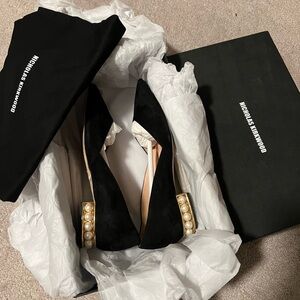 Nicholas Kirkwood Black Ballerina with Pearl Detail